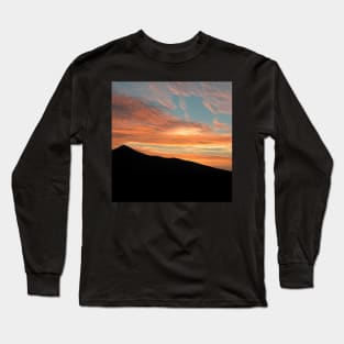 Red Clouds Scenic Sunset Black Hill Landscape Long Sleeve T-Shirt